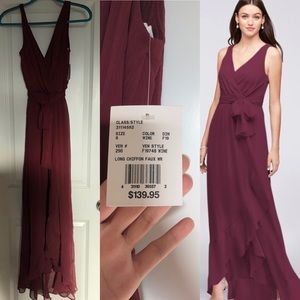 David’s Bridal Wine Colored Bridesmaid Dress.